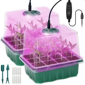 Il-ssl-02eu Idealife Seed Starter Tray 2 Pcs Plant Propagation Station With Grow Light Seedling S