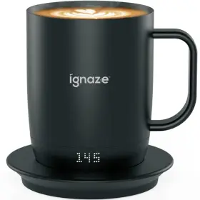 Ignaze 198168197004 Temperature Controlled Self Heating Smart Mug - Thermotech Led Status Display