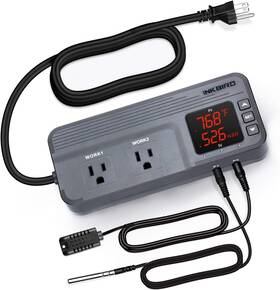 Inkbird 313104534525 Temperature And Humidity Controller Itc-608t Pre-wired Dual Stage Thermo