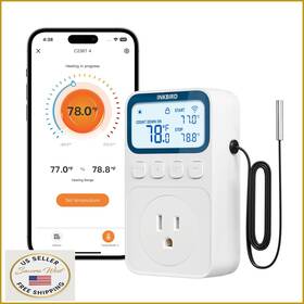 Inkbird B0drvh2ryg Wifi Smart Plug-in Thermostat 1800w 15a Heating Cooling Timer