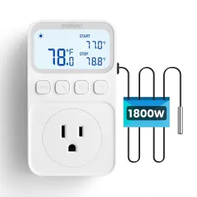 Cc216t Inkbird 1800w Temperature Controller 15a Outlet Thermostat Heating Cooling Timer Control
