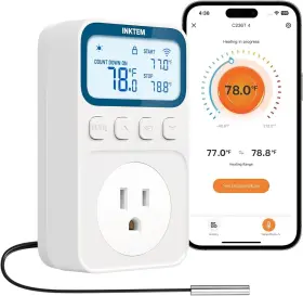 Inktem 445013521532 Wifi Plug In Thermostat Outlet Temperature Controlled Space Heater Dura