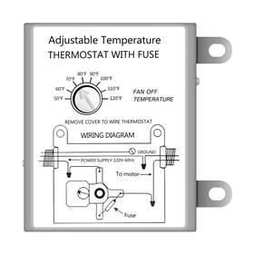Ipower 840166215388 Adjustable Programmable Thermostat With Fuse For Power Attic Ventilato