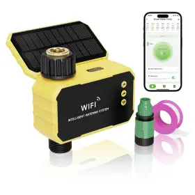 Lyai-15-wf1 Jardirossa Solar Wifi Sprinkler Timer Smart Outdoor Water For Garden Ho... Fast Ship