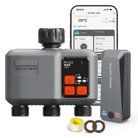 Hct-638 Johgee Yydus#hct-638 Wifi Sprinkler Timer 3 Zone With 984 Feet Rf Gateway Outlet Smart Water Ti