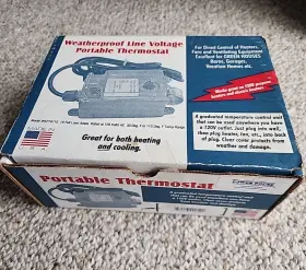 Kp16110-a K-kontrol Portable/pre-wired Thermostat Fahrenheit And Centigrade Temp Kp16110