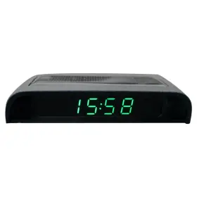 16357488116134 Kakalote Solar Powered Lcd Clock Stick-on Luminous Car With Temperature Display