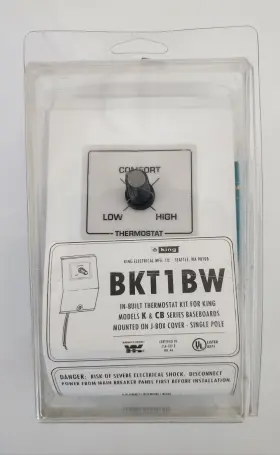 Bkt1bw King In-built Thermostat Kit For K And Cb Baseboards On J-box Cover - New