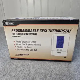 F802gfci King Electric Programmable Gfci Thermostat Double Pole Floor Heating