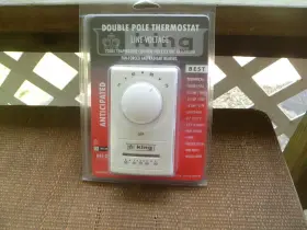 M-612 King Double Pole - 4 Wire Line Voltage Wall Mt. Zone Control Thermostat