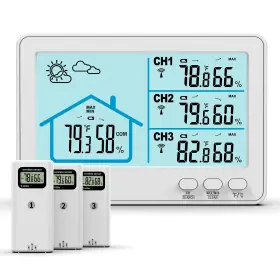 Jh-rx11-3b-w Kjmopro Indoor Outdoor Thermometer Wireless 5 Inch Display Digital Hygrometer Thermo