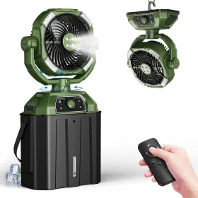 Hw-003 Kocyare Misting Fan With 7l Bucket 90 Oscillating 4 Spray Mister 25000mah Recharge