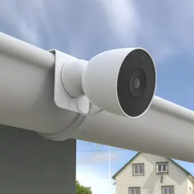 Df1285-2 Koroao Gutter Mount Bracket Compatible With Google Nest Cam Outdoor Wired 2nd Gen Se