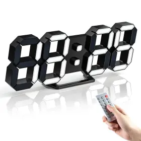 1302b Kwydyp 3d Led Digital Clock 9.7 Inch Desk Alarm Wall 12/24h Date Temp Au