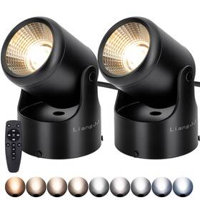 Liangjj Wj-101 2 Pack 12w Uplighting Indoor Uplights With Timer And Remote Stepless Adjusta