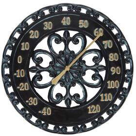 Lilys Home Sw1064 Hanging Verdigris Wall Dial Thermometer Ideal For Indoor And Out