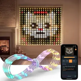Ll8300162 Linkind Smart Curtain Lights - App Control Ai Pattern Gif Display Works Wit