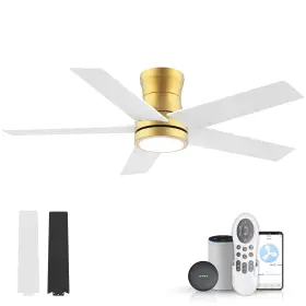 Yj822 Lorpies 42 Inch Smart Low Profile Ceiling Fan With Lights Remote Controll By Voice Wifi A