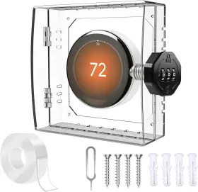 Lszqj260423 Lszqj260316 Thermostat Lock Box - Adjustable Password Protected Transparent Universal Therm