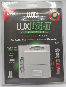 Tl600 Lux 021079466009 Luxlight Deluxe 24-volt Heating Illuminated Mechanical Thermostat Newinpkg