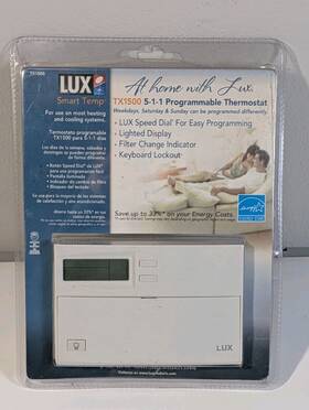 Lux 021079615001 Tx1500b Smart Temp Programmable Thermostat New Open Box
