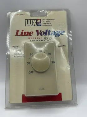 Lv21042 Lux Mechanical Line Voltage Heating Only Thermostat Double Pole 120/240v