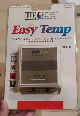 T101143sa Lux Products Easy Temp T10-1143 Mechanical Heating And Cooling Thermostat Nib