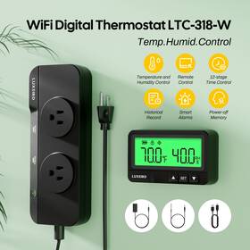 Luxbird 318t-ltc Wifi Temperature Humidity Controller Smart Thermostat Humidistat Outlet