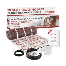 Luxheat 677355325098 10sqft Floor Heating Mat Kit - 120v Underfloor System Elect