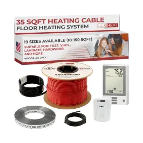 Luxheat 677355336308 35sqft Floor Heating Cable Kit - 120v Heated For Tile Hea