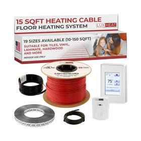 Luxheat 677355386761 15sqft Floor Heating Cable Kit - 120v Radiant System