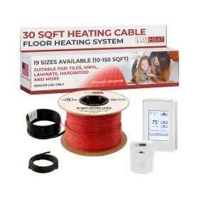 Luxheat 677355709942 30sqft Floor Heating Cable Kit - 120v Underfloor System Hea