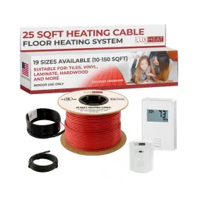 Luxheat 677355776746 25sqft Floor Heating Cable Kit - 120v Under Tile System