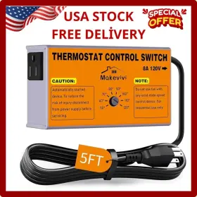 Thermostat1 Makevivi Attic Fan Thermostat-control Adjustable Thermostat With Overload Protector