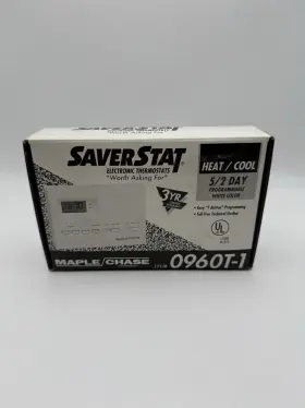 0960t-1 Maple Chase Saverstat Heat/cool 5/2 Day Programmable Thermostat White