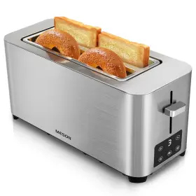 Et-001 Meison 4 Slice Toaster With Led Timer Display Stainless Steel Bread Toasters L
