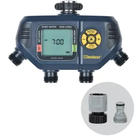 65140amz Melnor 4 Zone Digital Timer Black Yellow 4-zone