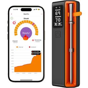 Meuulty Ms8e-01 Wireless Meat Thermometer Digital Food With Ultra Probe And Lcd Scr
