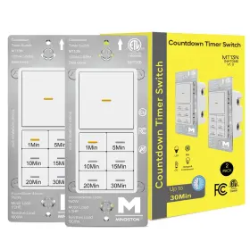 U-mt13n-2w Minoston Countdown Timer Switch 30 Min Wall Bath Fan For Bathro