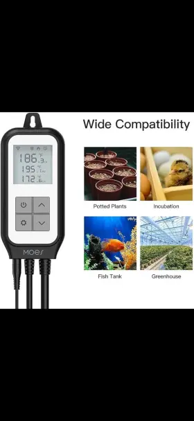 Moes 723585038212 Smart Wifi Digital Temperature Controller Thermostat Outlet Heating Cooling