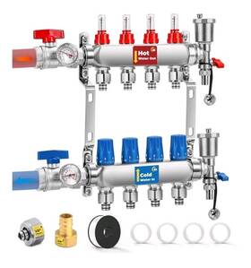 Moonshan Ms-pm-4 4-branch Radiant Heating Pex Manifold Kit For Hydronic Floor
