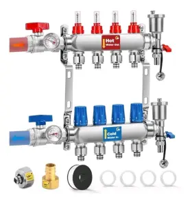Ms-pm-4 Moonshan 4-branch Radiant Heating Pex Manifold Kit For Hydronic Floor