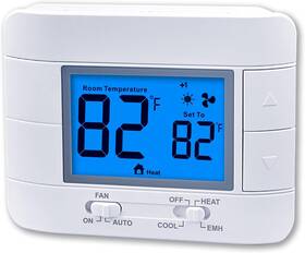 Mroinge 445028660691 Non-programmable Heat Pump Thermostat With Lcd Display For Home Use