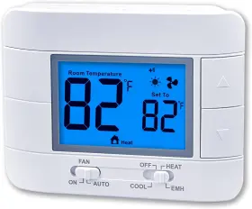 M721 Mroinge Thermostat Non Programmable Heat Pump For House 2h/1c