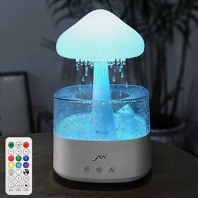Mystiq 726667326801 Rain Cloud Humidifier For Bedroom With Remote Control Built-in Sound Speaker