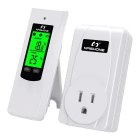 Nashone 739694193292 Wireless Plug In Thermostat Digital Outlet Lcd Display Temperatur
