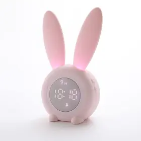 Multipc-130722-b08r925zwv Nebdkry 314520464174 Kdtech Kids Alarm Clock With Night Light 6 Ringtones Cute Pink Bunny Digital
