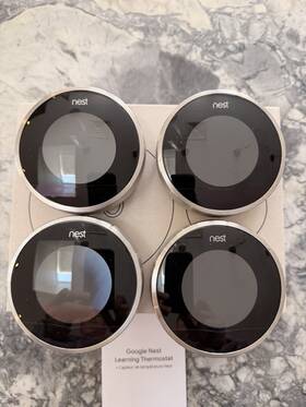 Nest G953-02161-01-a Google Gen 2 Learning Thermostat Lot Of 4 Silver Chrome