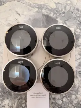G953-02161-01-a Nest Google Gen 2 Learning Thermostat Lot Of 4 Silver Chrome