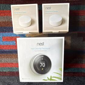 Nest T3015us Thermostat 3rd Gen With 2 Temp Sensors Wi-fi Stainless Steel Nib Unopened